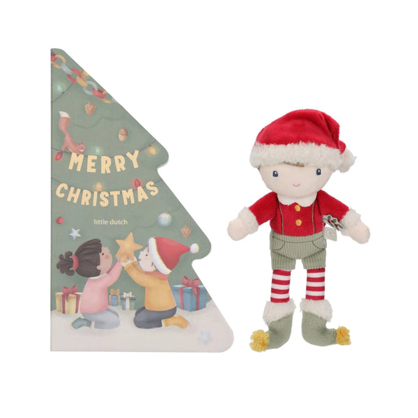 Weihnachts-Geschenkset von Little Dutch - Pappbilderbuch mit Plüschfigur Jim