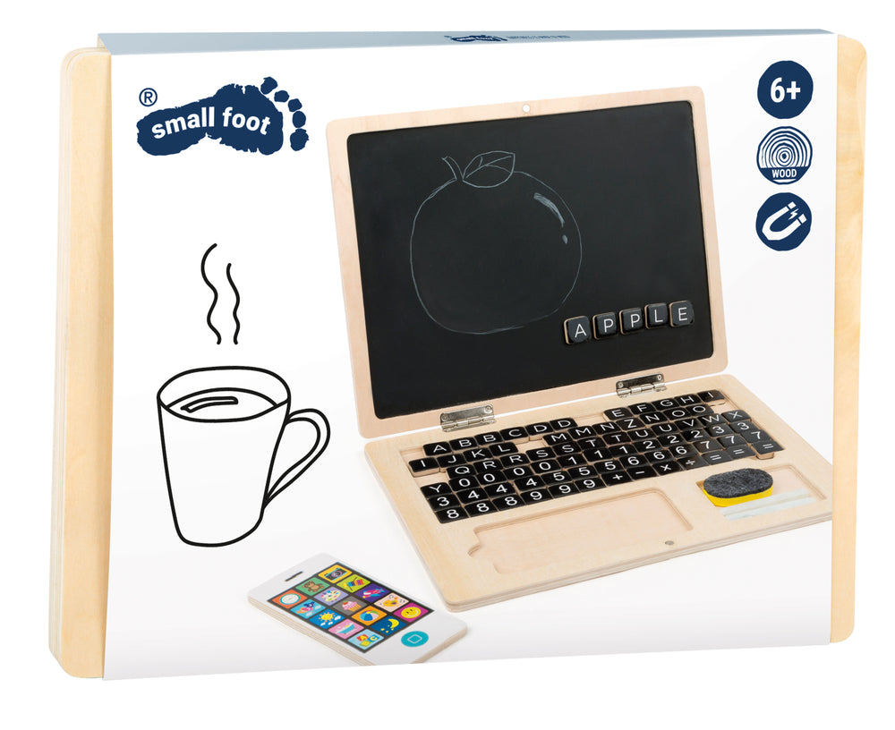 Dřevěný laptop s magnetickou tabulí (78 magnetů)