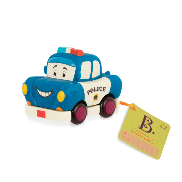 Trzy miękkie autka B. Toys - Wheeeels Mini z radiowozem - Tublu.de
