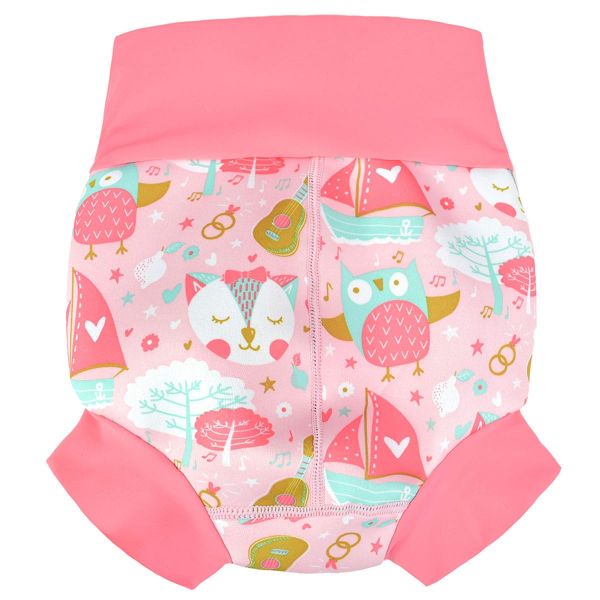 Pleny na plavání Happy Nappy 12–24 měsíců Sova a koťátko (XL)