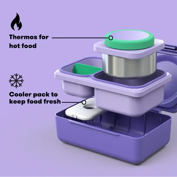 Lunchbox s termoskou OmieBox Up – Galaxy Purple