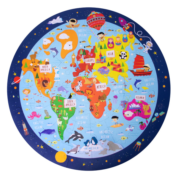 Rundes Puzzle in einer Tube – Weltkarte 5+ - Tublu.de