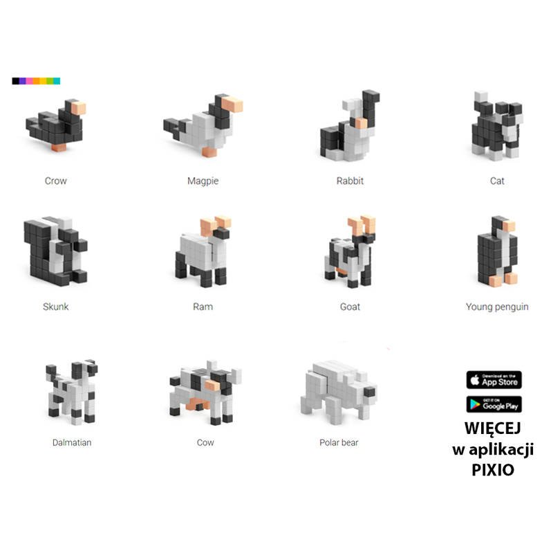Magnetické kostky Černo-bílá zvířátka