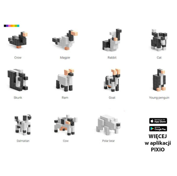 Magnetické kostky Černo-bílá zvířátka