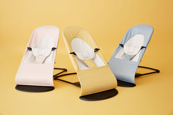 Dětské lehátko BALANCE SOFT COTTON/JERSEY – Žluté/Šedé