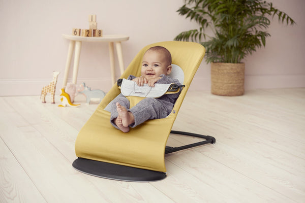 Dětské lehátko BALANCE SOFT COTTON/JERSEY – Žluté/Šedé