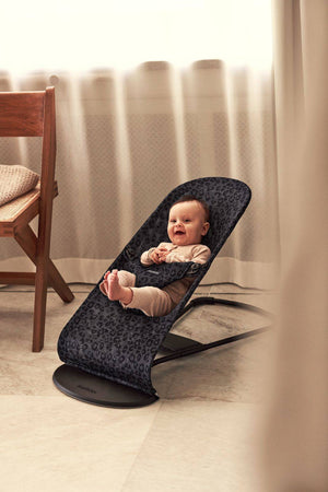 Dětské lehátko BLISS MESH – Antracit/Leopard