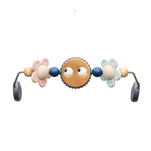 Dětské lehátko BLISS 3D Jersey – Světle šedé + hračka Googly Eyes Pastels