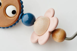 Dětské lehátko BLISS MESH – Antracit + hračka Googly Eyes Pastels