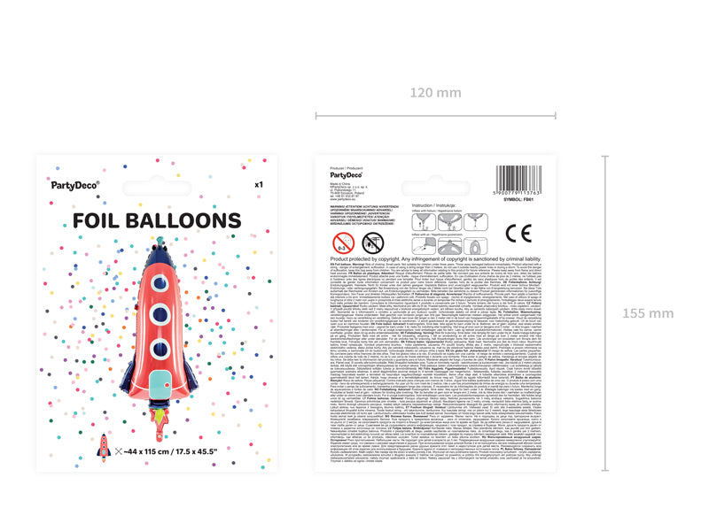 Fóliový balónek – Raketa 115 cm