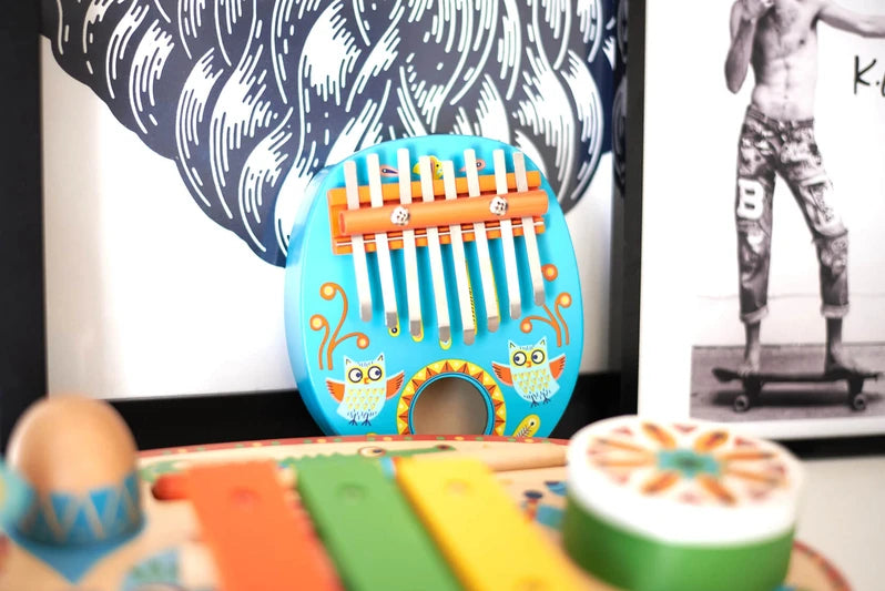 Holz-Kalimba-Instrument  - Eule - Tublu.de