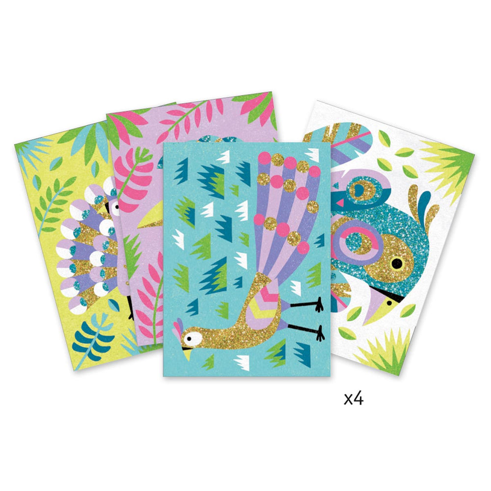 Kunstset mit Sand und Glitzer  - Pfau - Tublu.de