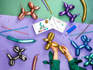Tvarovací balónky 130 cm – Glossy Mix s pumpou