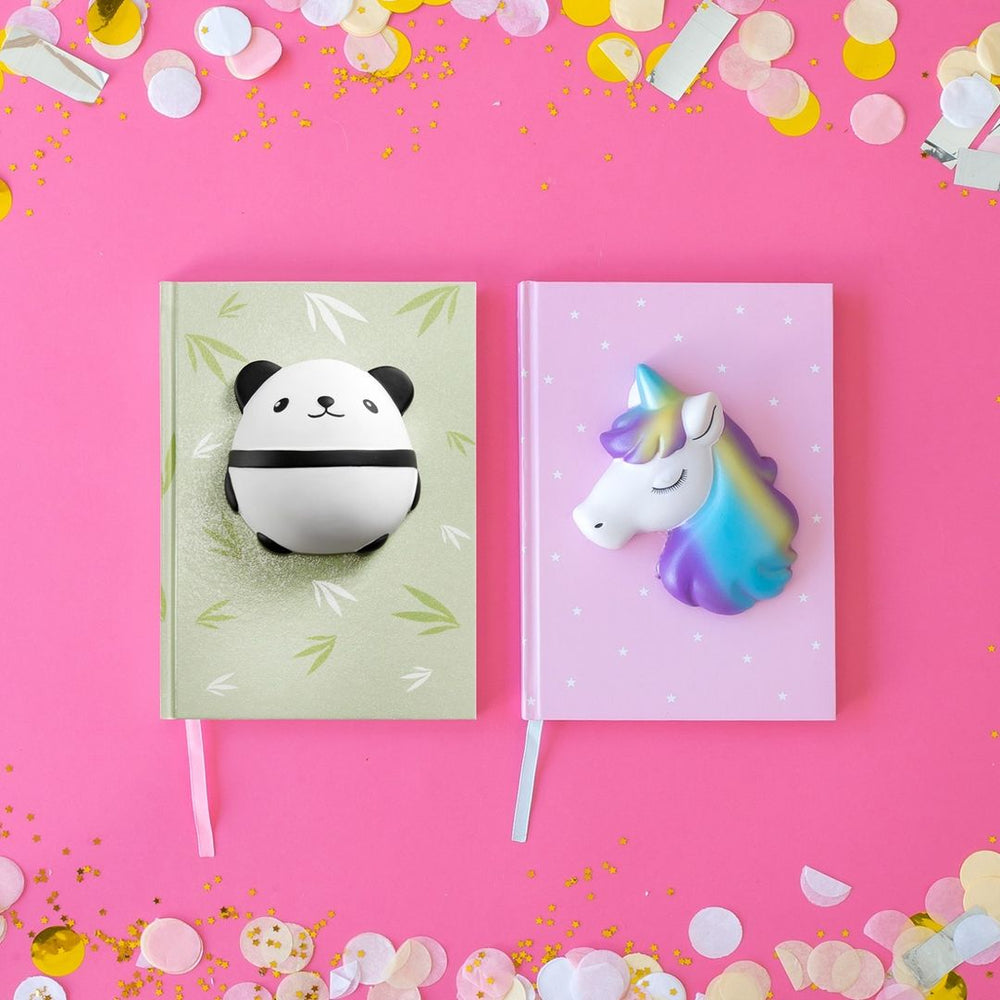 Zápisník A5 s měkkou squishy figurkou – Unicorn