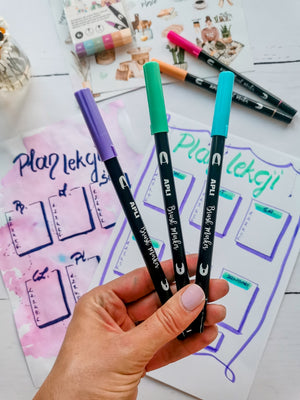 Doppelseitige Brush Marker - 6 Farben - Tublu.de