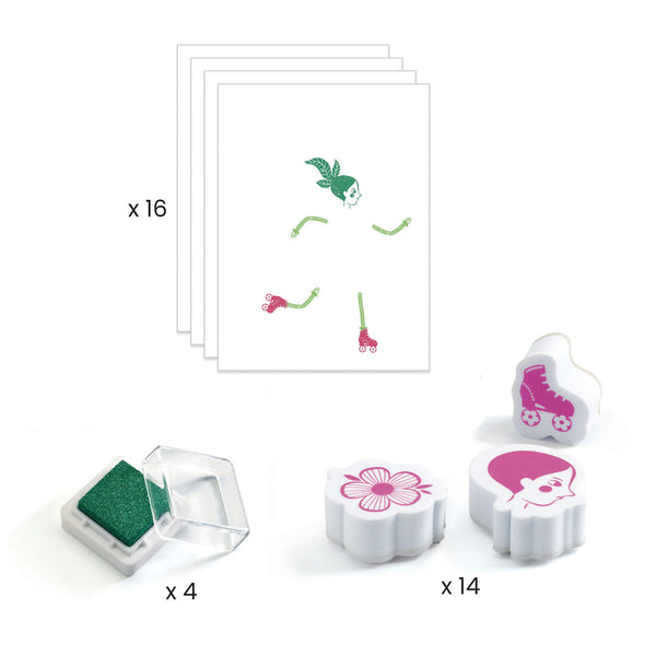 Kunstset mit Stempeln – Blumenmädchen - Tublu.de