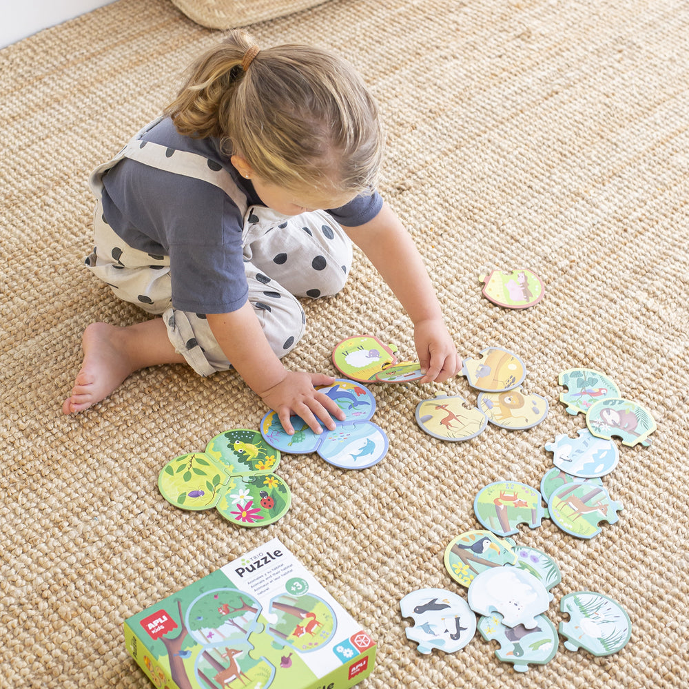 Dreiteiliges Puzzle – Tiere und ihre Umgebung 3+ - Tublu.de