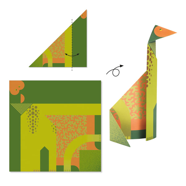 Zestaw artystyczny Origami Djeco - Dinozaury - Tublu.de