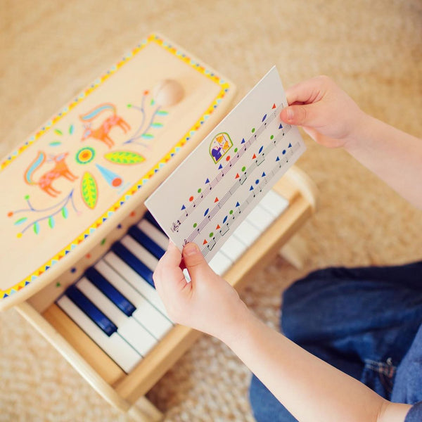 Dětské dřevěné piano – Elektronické piano s 18 klávesami