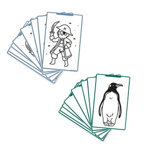 Náplňové karty – Kidydraw Mini – Zvířata světa / Oceán a piráti (60 ks)