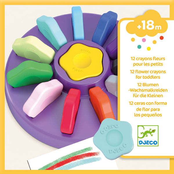 Set mit 12 Blumen-Buntstiften für Kleinkinder - Tublu.de