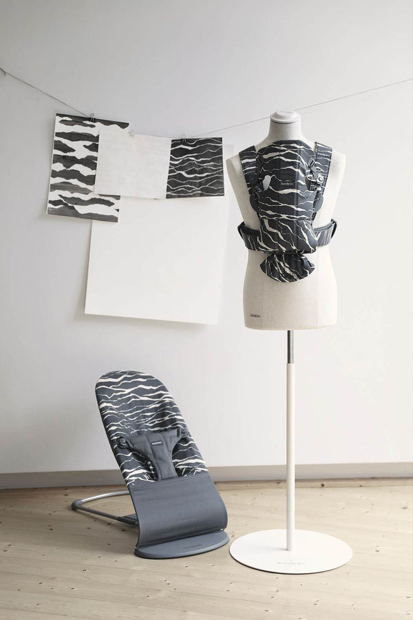 Dětské lehátko BLISS COTTON – Antracit/Landscape Print
