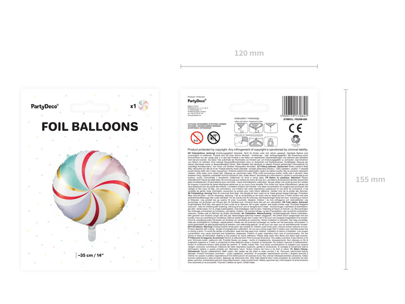 Fóliový balónek – Mix bonbónů, 35 cm