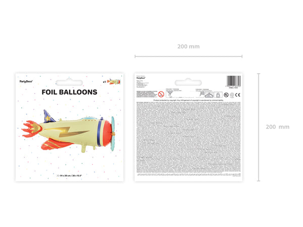 Fóliový balónek – Letadlo 91 x 39 cm