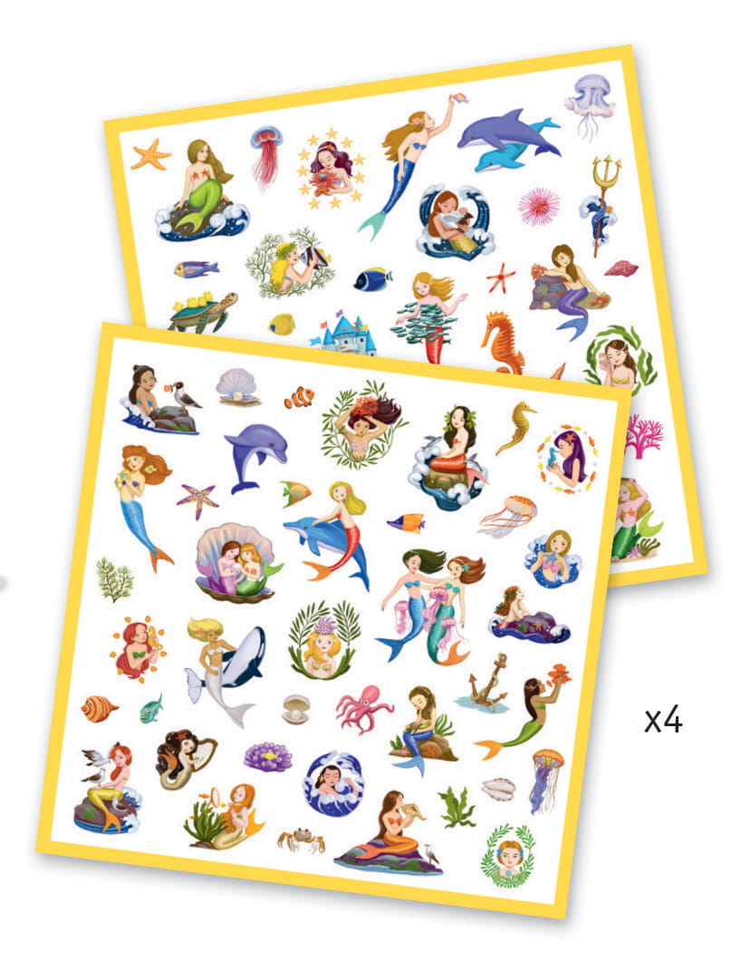 Stickerset 160 Stück - Meerjungfrauen - Tublu.de
