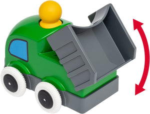 Dřevěná hračka „Stiskni a jeď“ – Nákladní auto