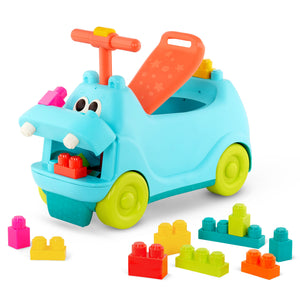 Rutschfahrzeug mit Klötzen – Nilpferd – Locbloc Hippo - Tublu.de