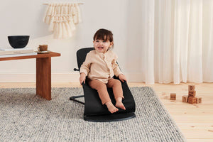 Dětské lehátko BALANCE SOFT COTTON – Černé/Tmavě šedé