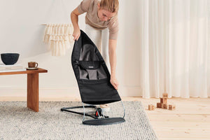 Dětské lehátko BALANCE SOFT COTTON – Černé/Tmavě šedé