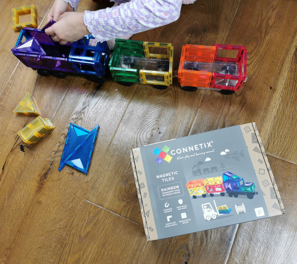 Magnetbausteine – Rainbow Transport-Set 50 Teile - Tublu.de