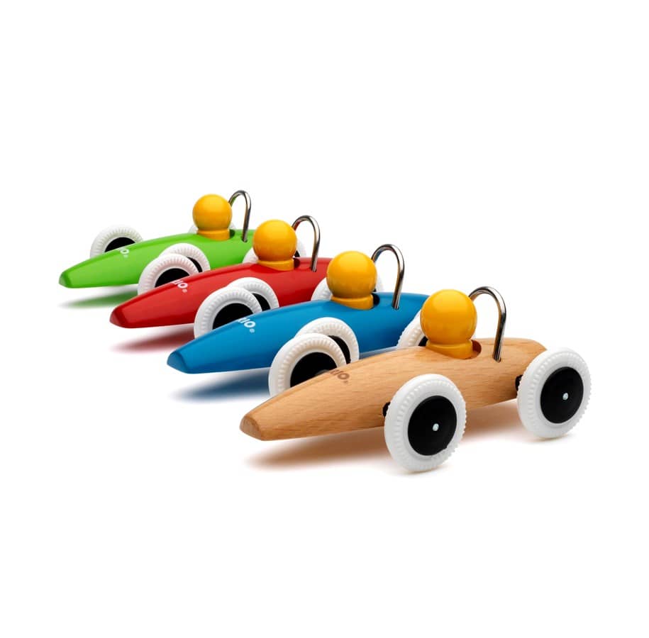 Dřevěné auto – závodní vůz bílý