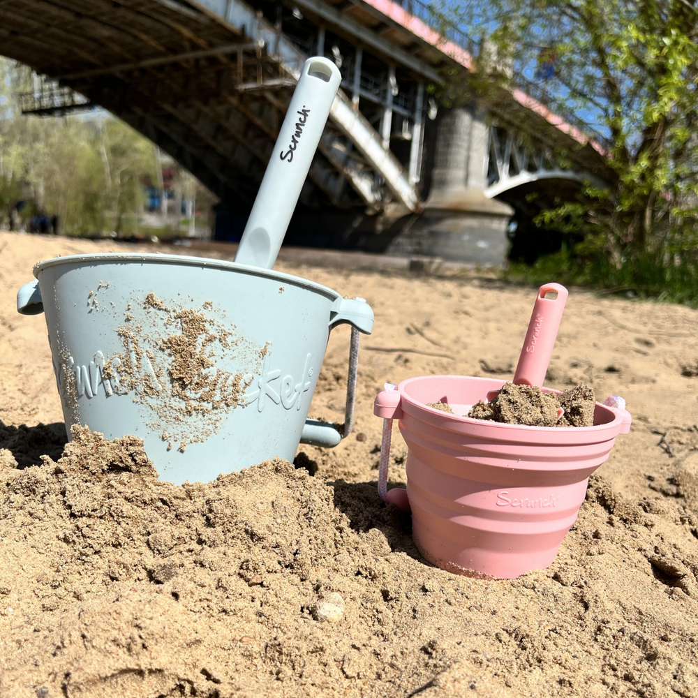 Mini-Silikoneimer mit Schaufel – Puderrosa - Tublu.de