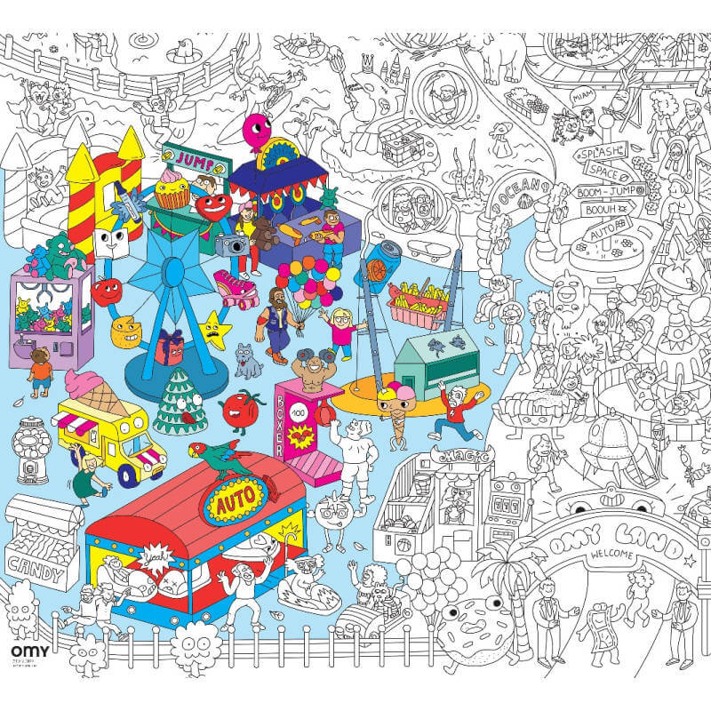 Riesiges Malbuch – Vergnügungspark 100 x 70 cm - Tublu.de