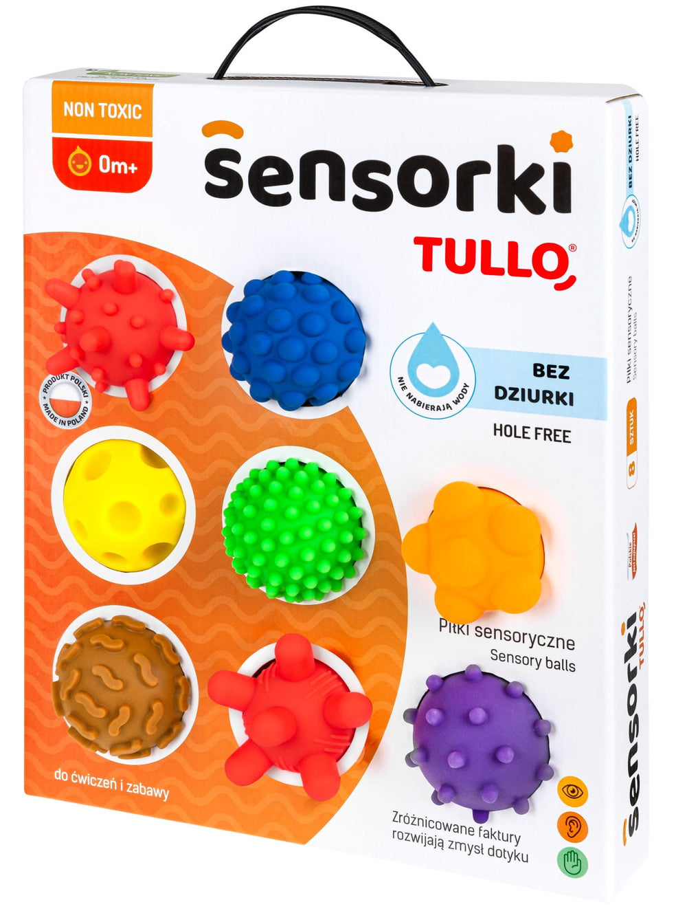 Senzorické míčky 8 kusů bez otvoru