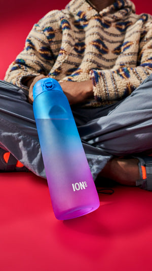 Láhev na pití 1000 ml – Motivátor Přechod modrá/růžová