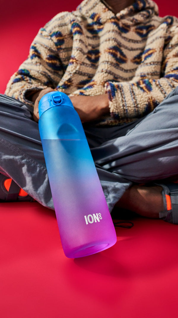 Láhev na pití 1000 ml – Motivátor Přechod modrá/růžová