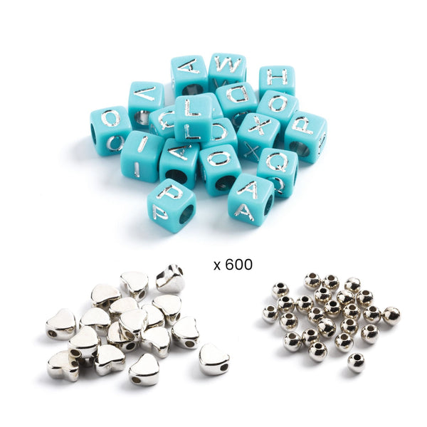 Set zum Basteln von Schmuck - Silberne Buchstaben - Tublu.de