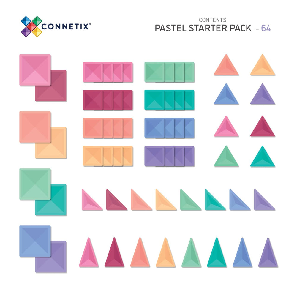 Magnetické stavebnice – pastelová startovací sada 64 dílů