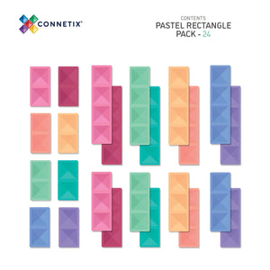 Magnetické kostky – Sada pastelových obdélníků, 24 dílků