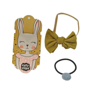 Gumičky do vlasů Cuty Clips – Boss Bunny Žluté