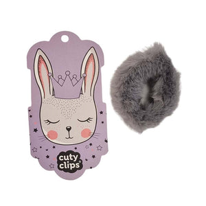 Gumička do vlasů Cuty Clips – Fluffy Bunny Šedá