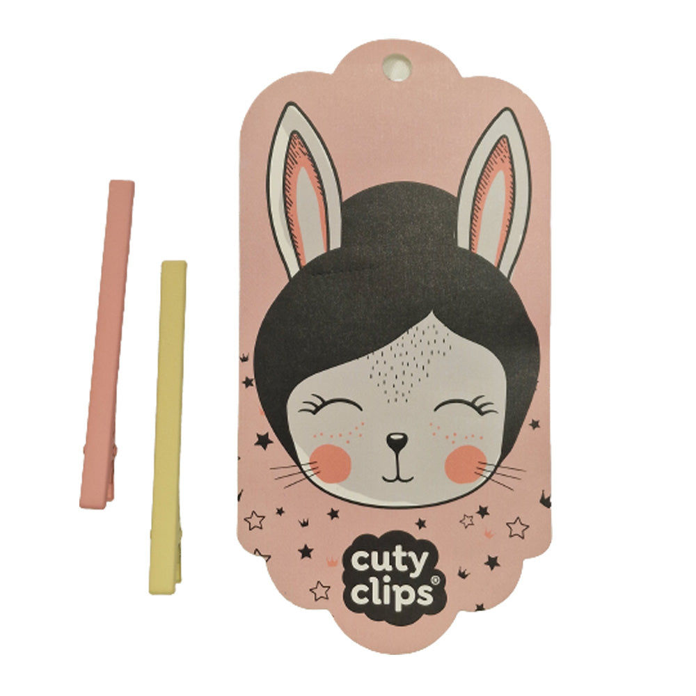 Sponky do vlasů Cuty Clips – Moon Rabbit Žluto-růžové