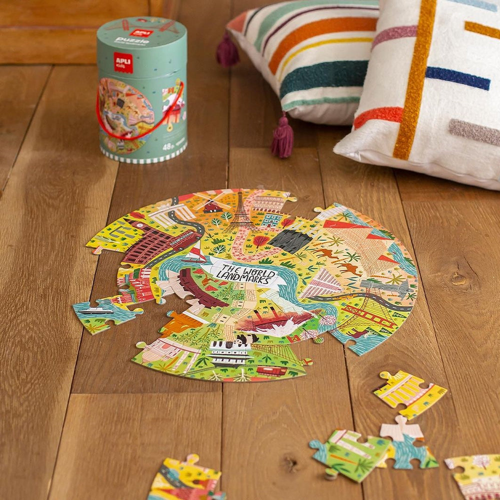 Runde Puzzles in einer Tube – Weltmonumente 5+ - Tublu.de