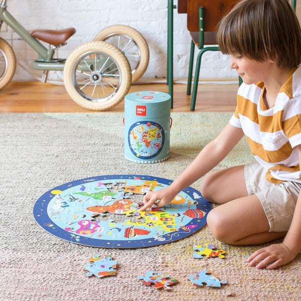 Rundes Puzzle in einer Tube – Weltkarte 5+ - Tublu.de