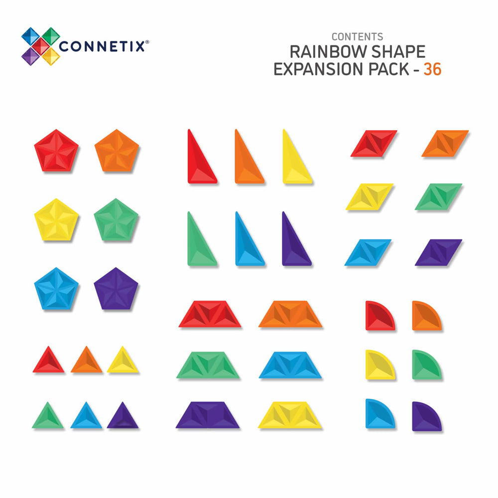 Magnetické stavebnice – Rainbow Shape Expansion Pack 36 dílů