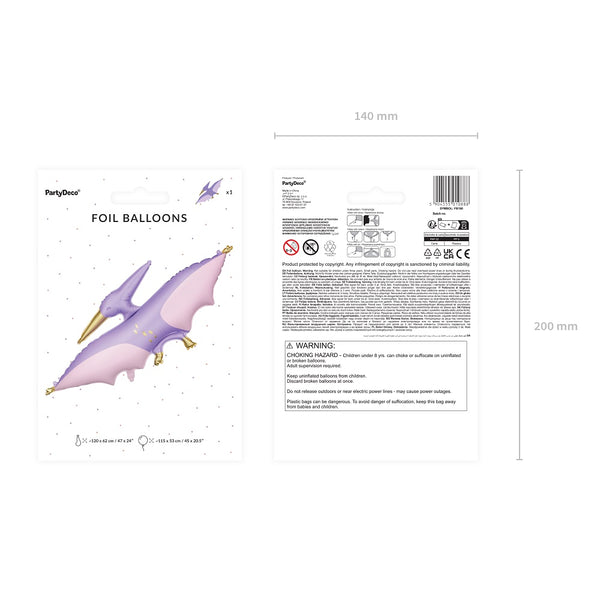 Fóliový balónek – Pterodaktyl 120 x 62 cm